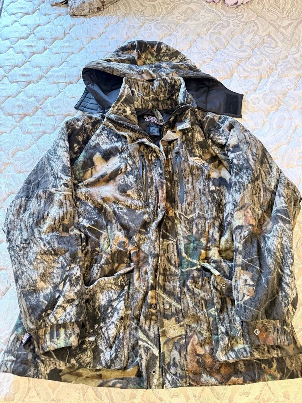 Sports Afield Men's XL Camo Fleece Hunting Jacket with Removable Hood HUNTING